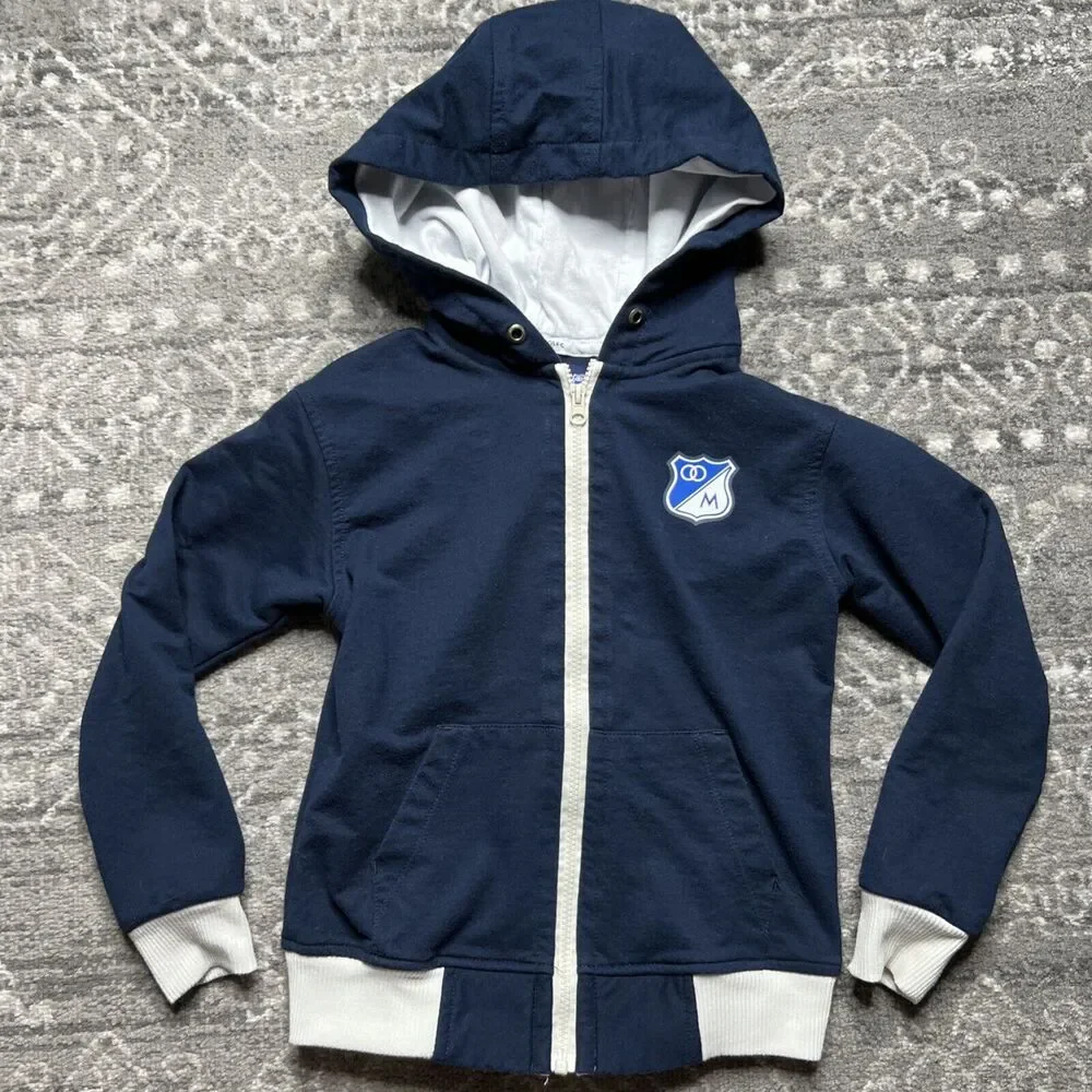 Millonarios FC Soccer Football Youth Zip Hoodie Sweatshirt Kids Size 8 Colombia